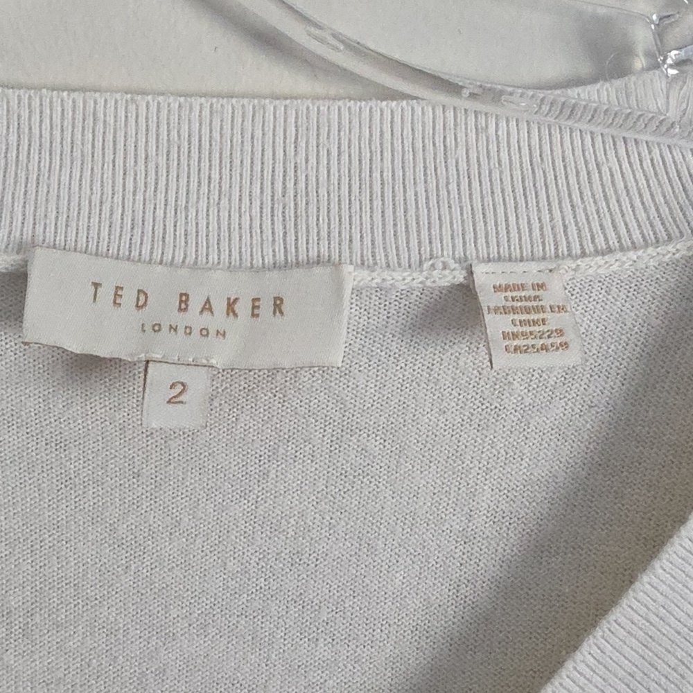 TED BAKER | Kaylaaa Woodland-print v-neck floral sweater Silk sz M - Picture 5 of 8